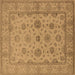 Square Machine Washable Oriental Brown Traditional Rug, wshurb978brn