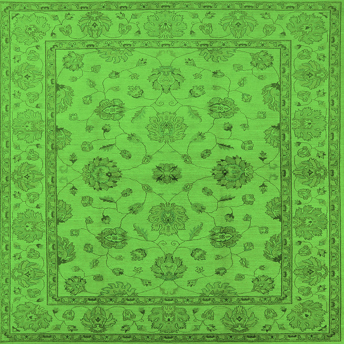 Square Oriental Green Traditional Rug, urb978grn