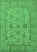 Machine Washable Oriental Emerald Green Traditional Area Rugs, wshurb978emgrn