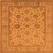 Square Machine Washable Oriental Orange Traditional Area Rugs, wshurb978org