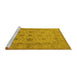 Sideview of Machine Washable Oriental Yellow Traditional Rug, wshurb978yw