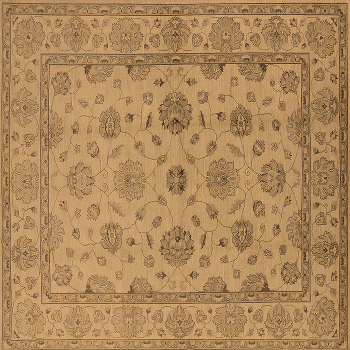 Square Oriental Brown Traditional Rug, urb978brn