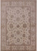 Mid-Century Modern Dark Almond Brown Oriental Rug, urb978