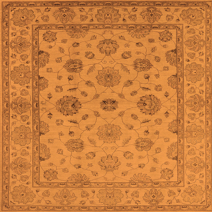 Square Oriental Orange Traditional Rug, urb978org