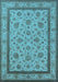 Oriental Light Blue Traditional Rug, urb979lblu