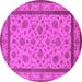 Round Oriental Pink Traditional Rug, urb979pnk