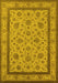 Machine Washable Oriental Yellow Traditional Rug, wshurb979yw