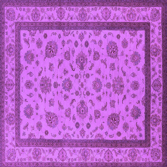 Square Machine Washable Oriental Purple Traditional Area Rugs, wshurb979pur