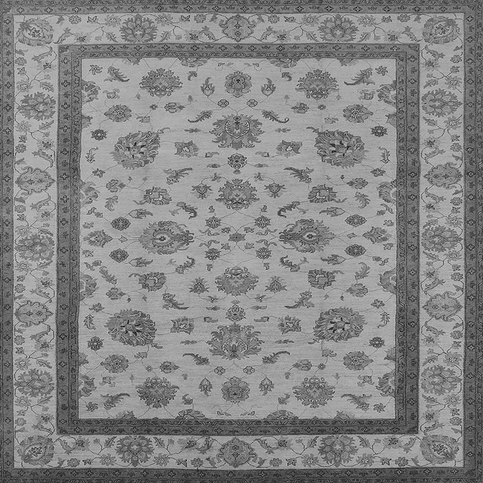 Square Machine Washable Oriental Gray Traditional Rug, wshurb979gry