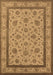 Machine Washable Oriental Brown Traditional Rug, wshurb979brn