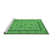 Sideview of Machine Washable Oriental Emerald Green Traditional Area Rugs, wshurb979emgrn