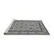 Sideview of Machine Washable Oriental Gray Traditional Rug, wshurb979gry