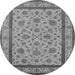 Round Oriental Gray Traditional Rug, urb979gry