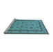 Sideview of Machine Washable Oriental Light Blue Traditional Rug, wshurb979lblu