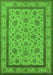 Machine Washable Oriental Green Traditional Area Rugs, wshurb979grn