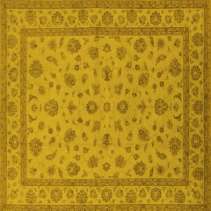 Square Oriental Yellow Traditional Rug, urb980yw