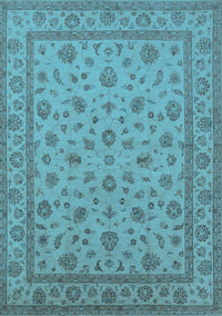 Oriental Light Blue Traditional Rug, urb980lblu