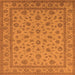 Square Oriental Orange Traditional Rug, urb980org