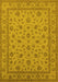 Machine Washable Oriental Yellow Traditional Rug, wshurb980yw