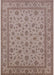 Mid-Century Modern Dark Almond Brown Oriental Rug, urb980