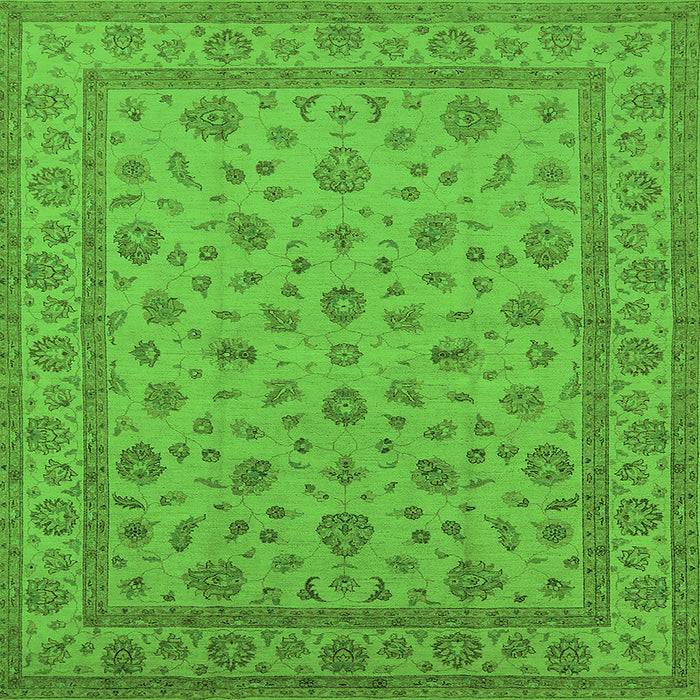 Square Oriental Green Traditional Rug, urb980grn