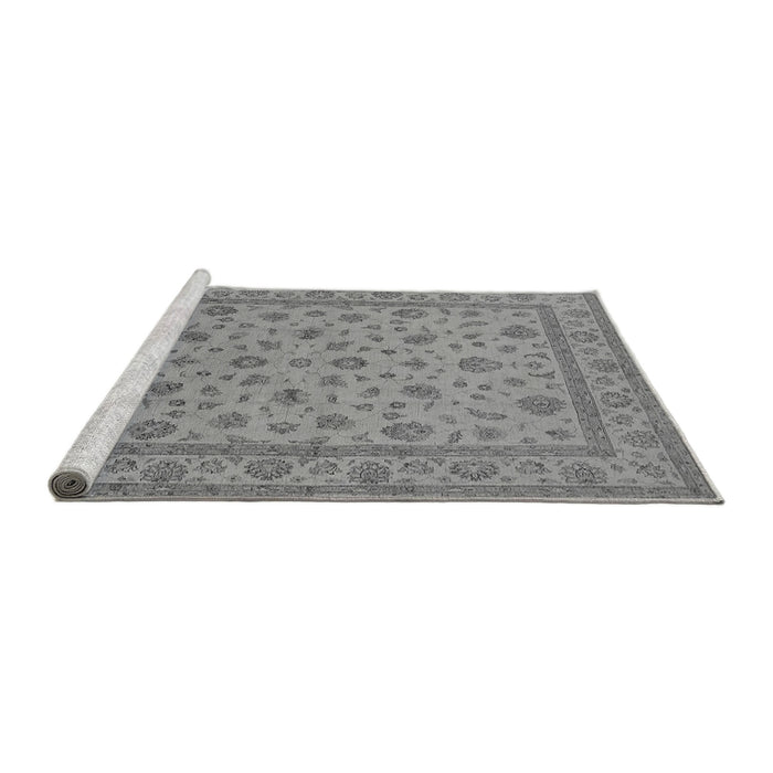 Sideview of Machine Washable Oriental Gray Traditional Rug, wshurb980gry