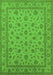 Machine Washable Oriental Green Traditional Area Rugs, wshurb980grn