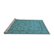 Sideview of Machine Washable Oriental Light Blue Traditional Rug, wshurb980lblu