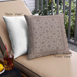 Front View of Mid-Century Modern Urban Square Dark Almond Brown Throw Pillow, 18 inch by 18 inch, pwurb980