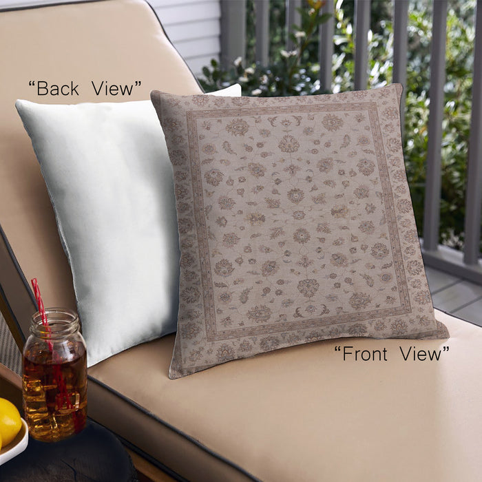 Front View of Mid-Century Modern Urban Square Dark Almond Brown Throw Pillow, 18 inch by 18 inch, pwurb980