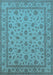 Machine Washable Oriental Light Blue Traditional Rug, wshurb980lblu