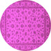 Round Oriental Pink Traditional Rug, urb980pnk