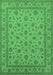 Machine Washable Oriental Emerald Green Traditional Area Rugs, wshurb980emgrn