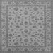Square Machine Washable Oriental Gray Traditional Rug, wshurb980gry