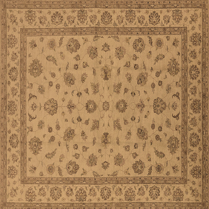 Square Machine Washable Oriental Brown Traditional Rug, wshurb980brn