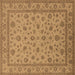 Square Machine Washable Oriental Brown Traditional Rug, wshurb980brn