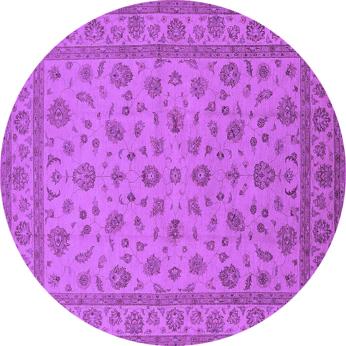 Round Machine Washable Oriental Purple Traditional Area Rugs, wshurb980pur