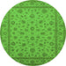 Round Oriental Green Traditional Rug, urb980grn