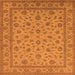 Square Machine Washable Oriental Orange Traditional Area Rugs, wshurb980org