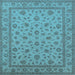 Square Oriental Light Blue Traditional Rug, urb980lblu