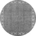 Round Oriental Gray Traditional Rug, urb981gry