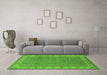 Machine Washable Oriental Green Traditional Area Rugs in a Living Room,, wshurb981grn