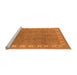 Sideview of Machine Washable Oriental Orange Traditional Area Rugs, wshurb981org