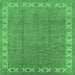 Square Oriental Emerald Green Traditional Rug, urb981emgrn