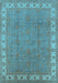 Machine Washable Oriental Light Blue Traditional Rug, wshurb981lblu