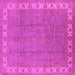 Square Machine Washable Oriental Pink Traditional Rug, wshurb981pnk