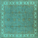 Square Oriental Turquoise Traditional Rug, urb981turq