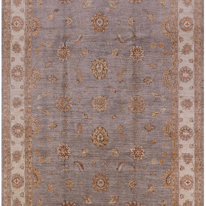 Mid-Century Modern Khaki Rose Pink Oriental Rug, urb981