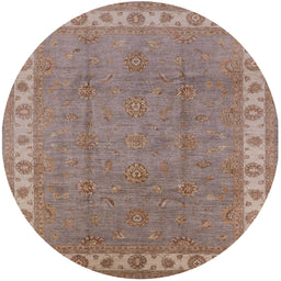 Round Machine Washable Industrial Modern Khaki Rose Pink Rug, wshurb981
