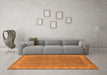 Machine Washable Oriental Orange Traditional Area Rugs in a Living Room, wshurb981org